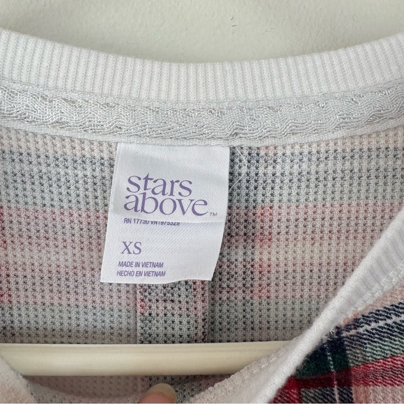 Stars above plaid thermal long John pajama set size XS - Picture 4 of 8